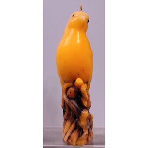 Vtg Yellow Canary Art Candle Wax Sculpture Figurine Decor Single Wick 7.5” TALL